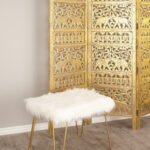 Metal Fur Gold Stool