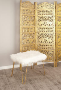 Metal Fur Gold Stool
