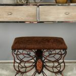 Metal Leather Stool