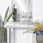 Wood Mirror Console - Set of 2