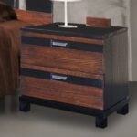 Briony Nightstand in Brushed Ebony/Coffee - 100% Solid Wood