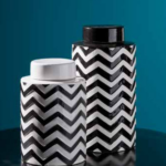 Chevron Lidded Cannister - Large