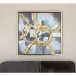 Framed Canvas Art - Blue/Gold