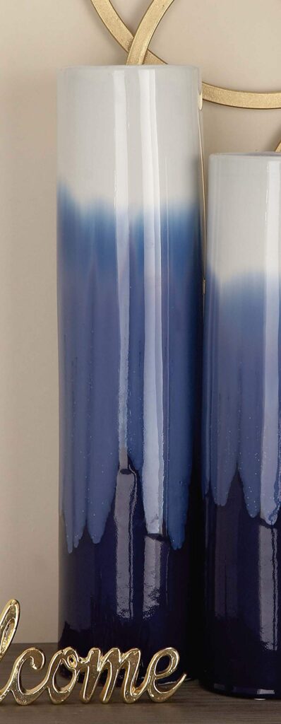 Glazed Ceramic Cylindrical Vase