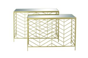 Metal Glass Console Table - Set of 2 - Image 4