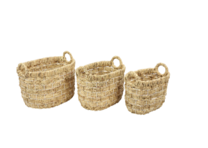 Water Hyacinth Metal Basket - Set of 3 - Image 3