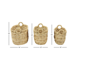 Water Hyacinth Metal Basket - Set of 3 - Image 6