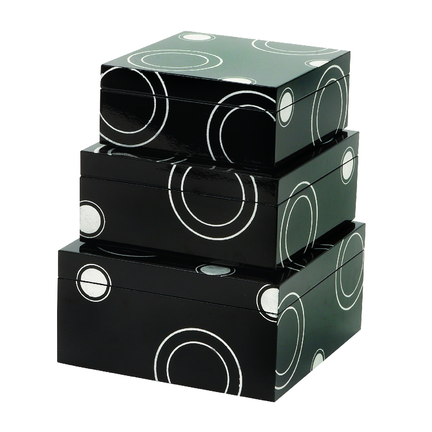 Wood Lacquer Box set of 3 Wood Lacquer Box - Set of 3 - Image 1