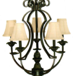 Myrna 5-Lite Chandelier - Dark Bronze/ Off White