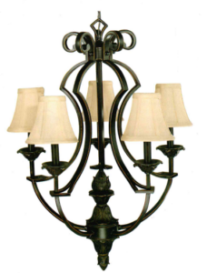 Myrna 5-Lite Chandelier - Dark Bronze/ Off White