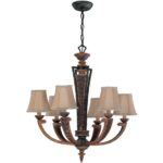 6 Lite Chandelier Aged Bronze