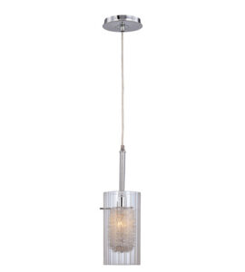 Caldwell 1 Light 5 inch Chrome and Aluminium Pendant Ceiling Light