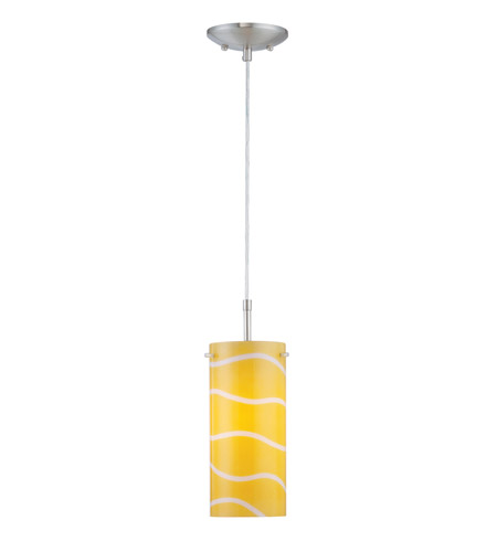 LS-19991YLW Pendant Lamp, Ps/Ylw Glass Shade - Image 1