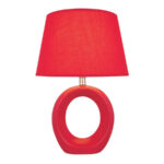 Viko 17 inch 13 watt Red Ceramic Table Lamp Portable Light - Red