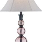 Table Lamp, Black/smoke Deco. W/bell Fabric Shade, A 100W