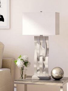 Hamo 31 inch 150 watt Polished Steel Table Lamp Portable Light