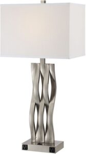 Hamo 31 inch 150 watt Polished Steel Table Lamp Portable Light - Image 2