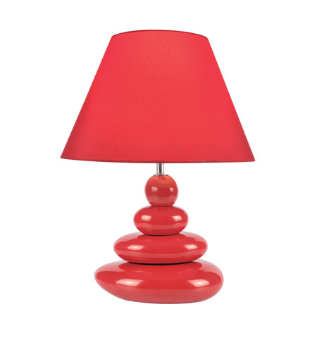 LS-22112RED Tiya 16 inch 13 watt Red Ceramic Table Lamp - Image 1