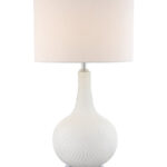 Dylan Single Light 33" High Vase Table Lamp with White Fabric Shade