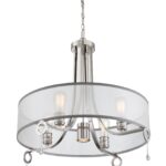Chandelier,Ps/Organza Shade E27 Vintage