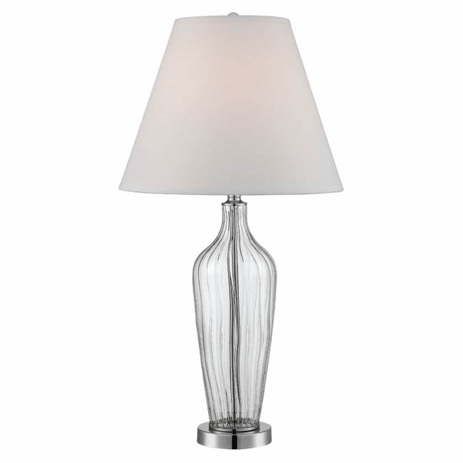 ls-22443-87 Emilie 30 inch 23 watt Clear and Chrome Table Lamp Portable Light - Image 1