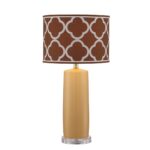 Monisha 1 Light Table Lamp with Light Brown Moroccan Fabric Shade