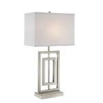 Bensky Contemporary Brushed Nickel Side Table Lamp