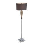 Ofra 63 inch 23 watt Chrome and Smoked Amber Floor Lamp
