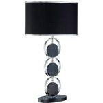 Averie Table Lamp with Black Fabric Shade Chrome