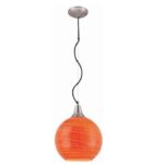Pendant Lite W/Orange Glass Shade
