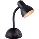Tekla Desk Lamp with Black Plastic Shade - Black