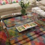 Stainless Steel Rectangular Cocktail Table W/ Glass Top