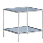 Stainless Steel End Table W/ Glass Top