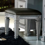 Bevelle Gray Vanity Stool