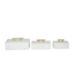 Marble Aluminum Glam Box S/3 - White - Image 2
