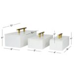 Marble Aluminum Glam Box S/3 - White - Image 3