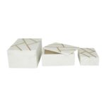 Marble Aluminum Glam Box S/3 - White - Image 2