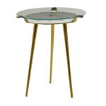 Marble Aluminum Accent Clock Table - Image 2
