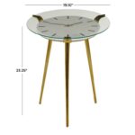 Marble Aluminum Accent Clock Table - Image 3