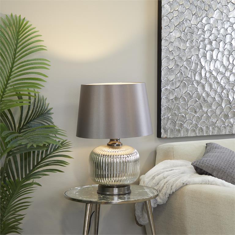 29678_3 Glass Fabric Table Lamp - Image 1