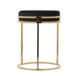 Cotton Metal Contemporary Stool - Image 2