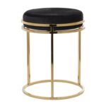 Cotton Metal Contemporary Stool - Image 3
