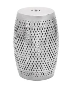 Silver Ceramic Contemporary Stool - Image 6