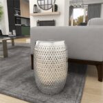 Silver Ceramic Contemporary Stool - Image 2