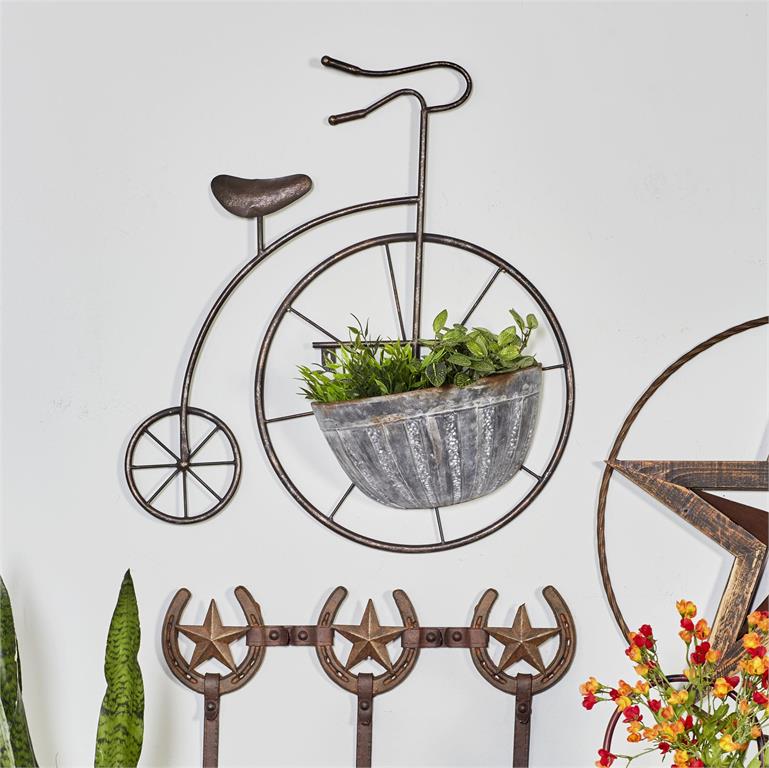 44472_3 Metal Tricycle Wall Planter - Image 1