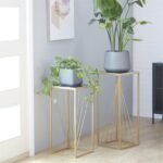 Marble Metal Side Table - Set of 2