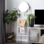 Wood Mirror Ladder Shelf