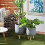 Grey PS Wood Planter - Set of 2