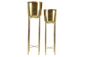 Metal Floor Gold Planter - Set of 2 - Image 4