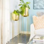 Metal Floor Gold Planter - Set of 2 - Image 2